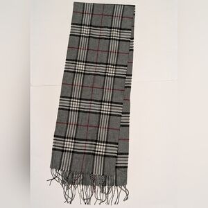Gray and Black Plaid Scarf